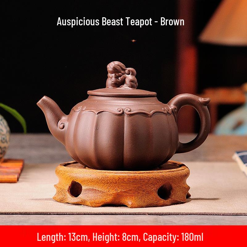 Purple Clay Zhu Ni Ceramic Kung Fu Teapot with Filter - Small Household Tea Maker Set