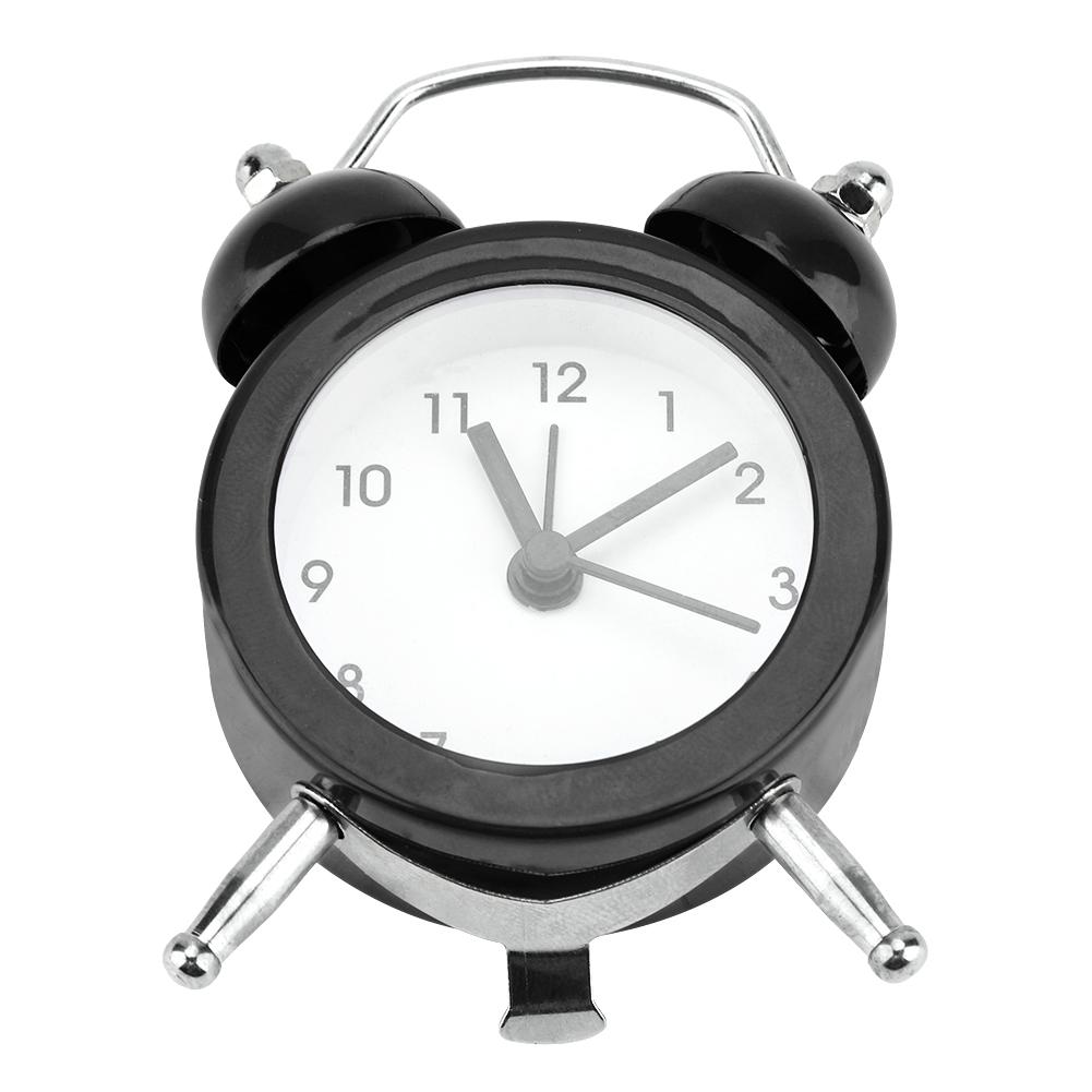 3Inch Portable Fashion Mini Metal Digital Alarm Clock with Battery Exquisite for Student Black