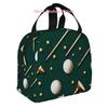 1 unidad, Bolas y Palos de Golf Dorados sobre Fondo Verde. Bolsa Térmica Estampada, Bolsa Aislante, Bolsa Térmica. No apto para contacto con alimentos.