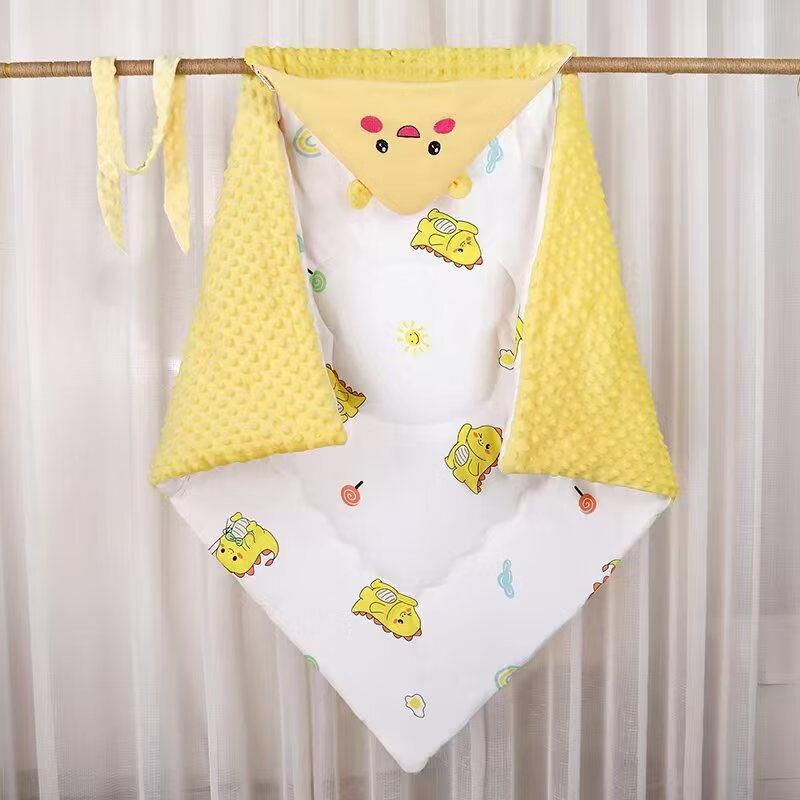 Brangdy Newborn Yellow Dinosaur 4-Season Swaddle Quilt