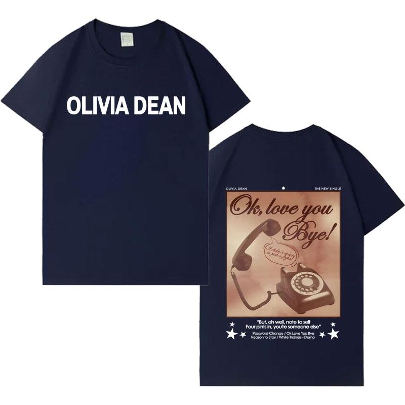 Zpěvačka Olivia Dean Populární Grafické Potištěné Tričko s Krátkým Rukávem Pánské Dámské Hip Hop Oversized Vysoce Kvalitní Bavlna Ležérní Pohodlné Trička