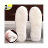 (36) Plantillas de Piel de Oveja Australiana Pelo Natural Real Lana Cachemira Botas de Nieve Plantilla de Zapato Mujeres Niños Plantillas de Lana Zapatos Cálidos de Invierno