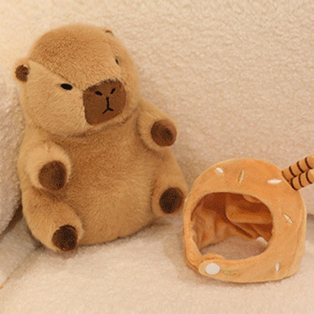Ice Cream Cone Capybara Plush Toy Cross Dressing Capybara Stuffed Doll  Room Decoration