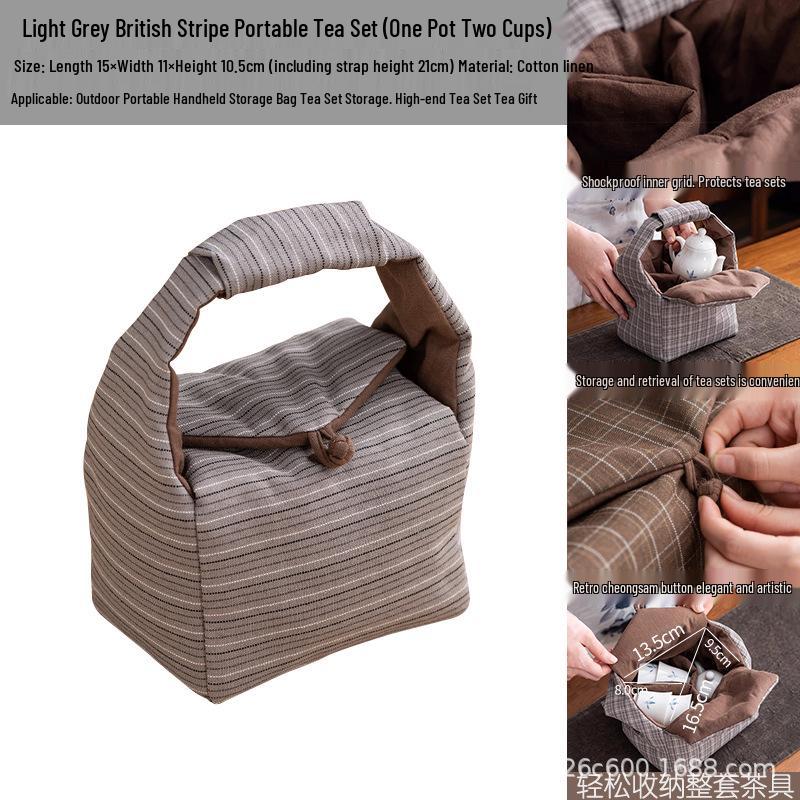 Portable Tea Ceremony Travel Bag: Outdoor, Handheld, Storage Pouch & Gift Box for Full Tea Set