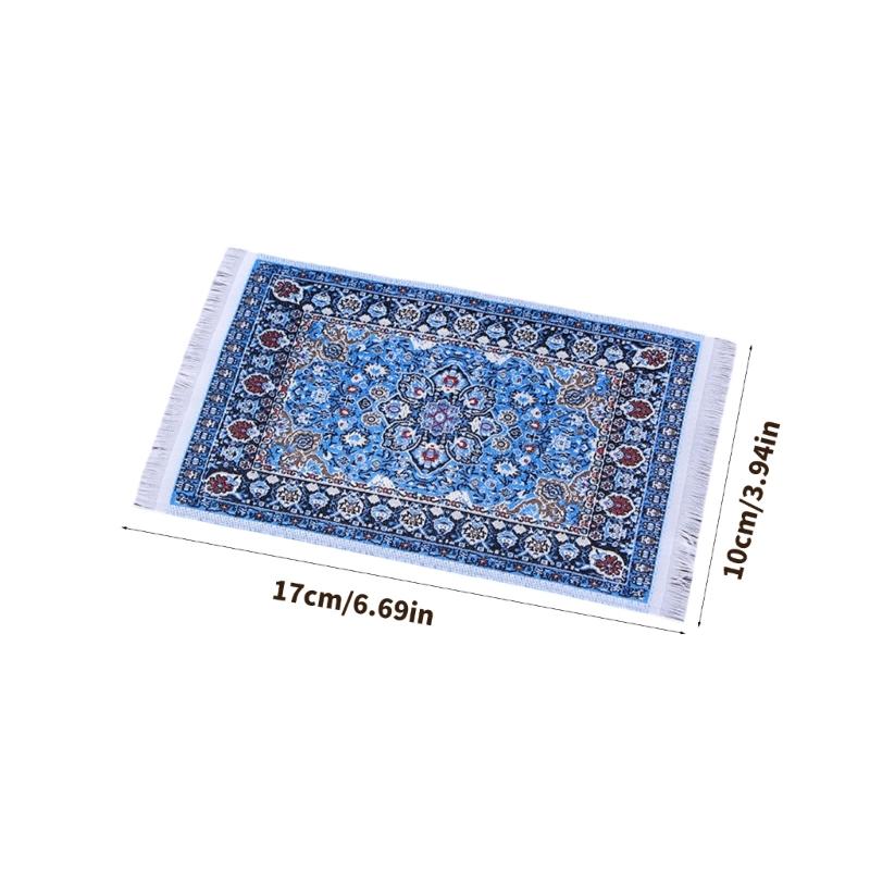 Friendly Doll House Floor Mat Turkish Style Miniature Carpet Easy To Clean Soft Fabric For Childrens Room Decoration