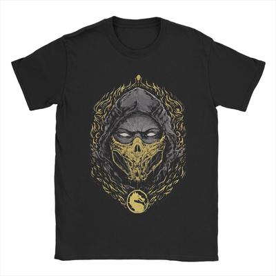 Game Mortal Kombat T-Shirts Men Vintage Pure Cotton Tee Shirt O Neck Short Sleeve T Shirts Graphic Clothing