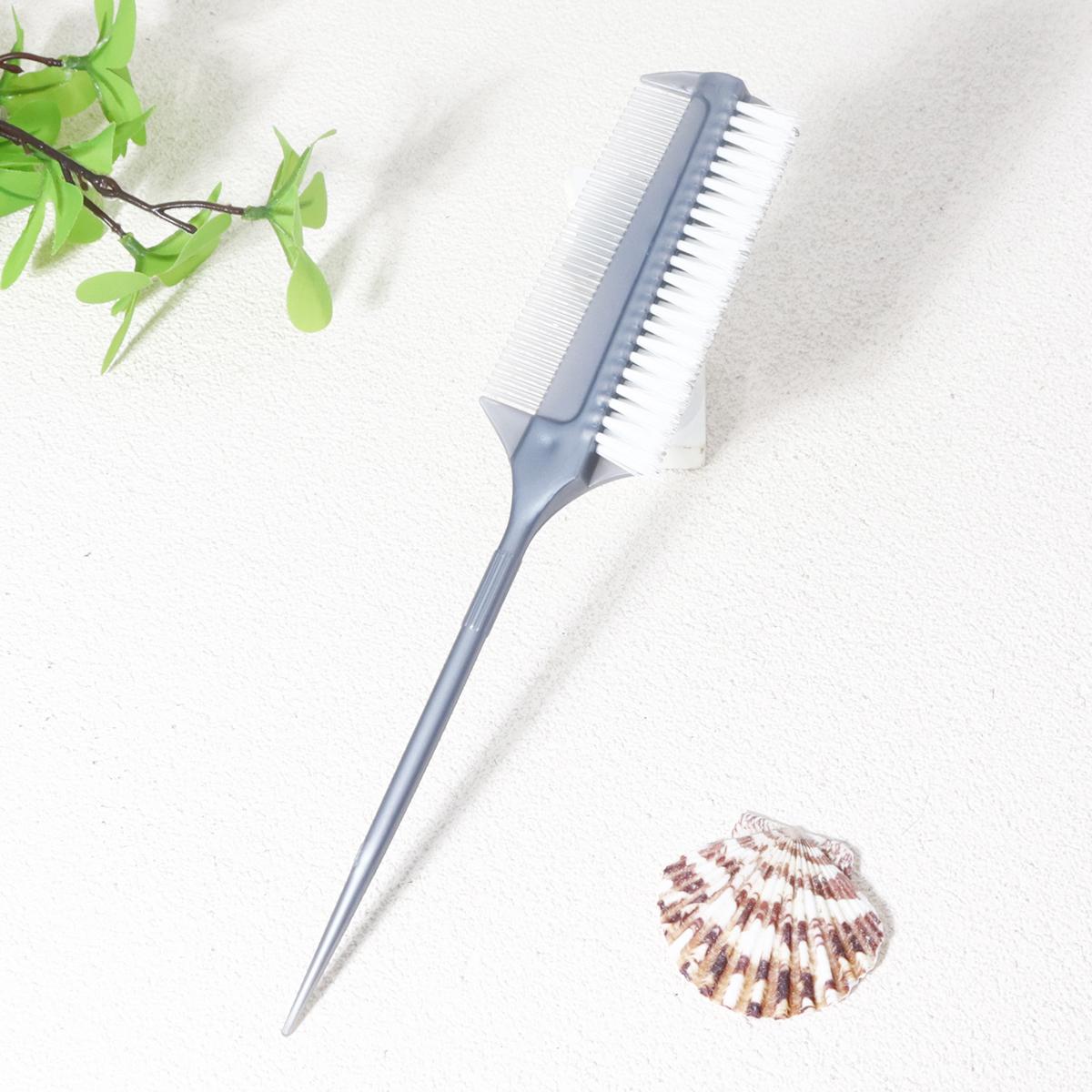 

1 шт. двухсторонняя кисть для окрашивания волос с расческой - нейлоновая щетина, ручка из АБС-пластика, инструмент для самостоятельного окрашивания волос, специально для париков из натуральных волос