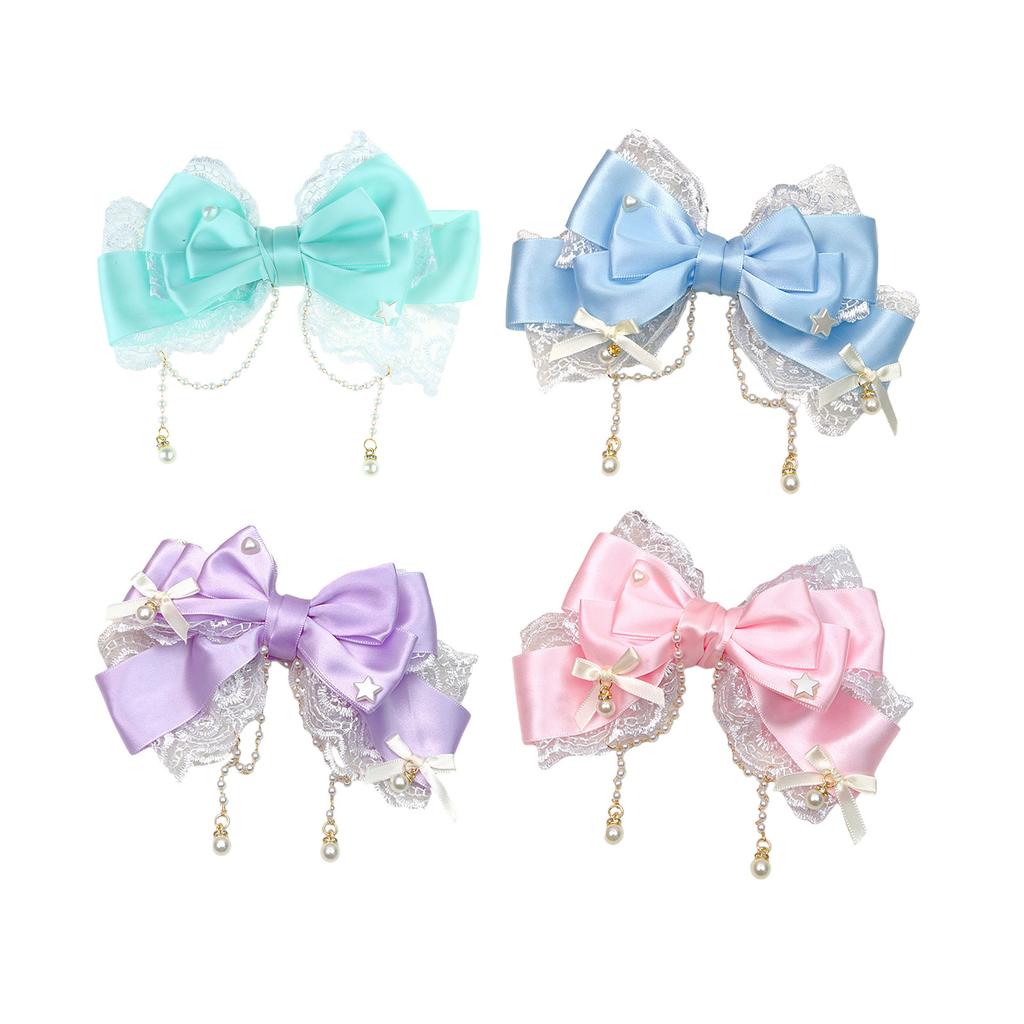 Elegant Kids' Tassels Hairpin with Sturdy Pearls and Bowknot Suitable for Birthdays and Celebration Stylish Outfits