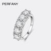 PERFANY Anello in Moissanite 2.5/5CT per Donna Argento Puro S925 Anello a Cinque Pietre Matrimonio Lussuoso Gioielli di Alta Gamma