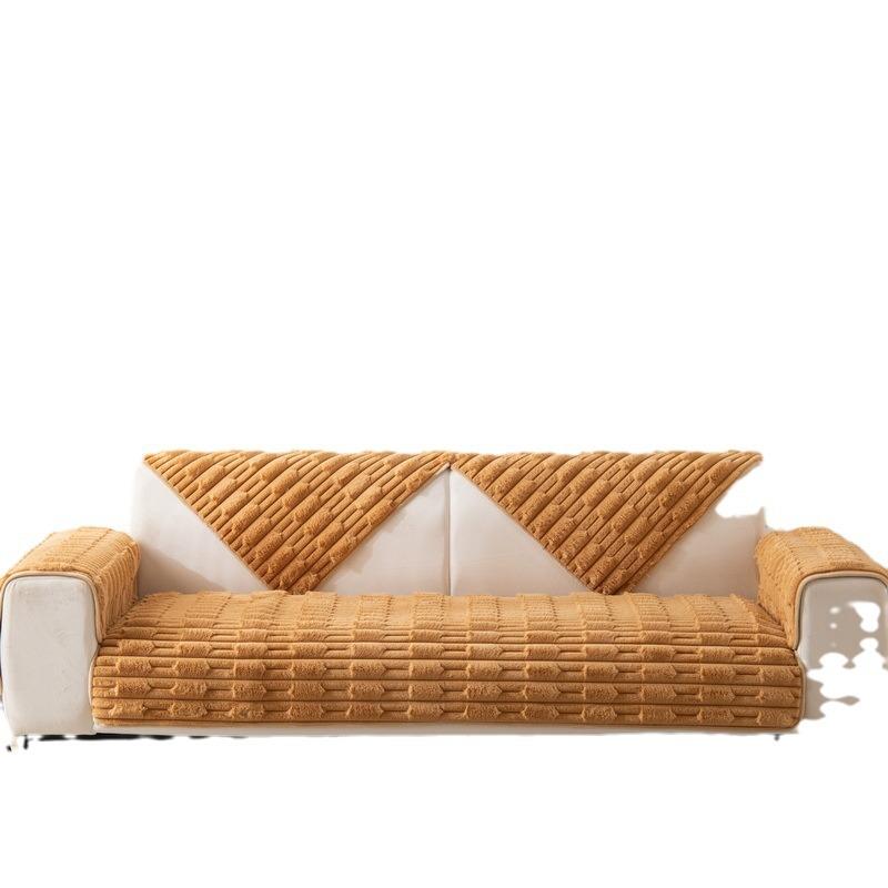 Thickened Tutu Fleece Sofa Cushion Winter Modern Simple Non-Slip Warm Plush Cushion Leather Sofa Cover Cloth Towel