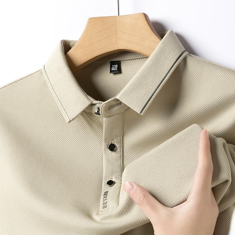 Long-sleeved Polo Shirt for Men Spring New Korean Style Fashion Slim Casual Solid Color Lapel Men's Bottoming Shirt Top