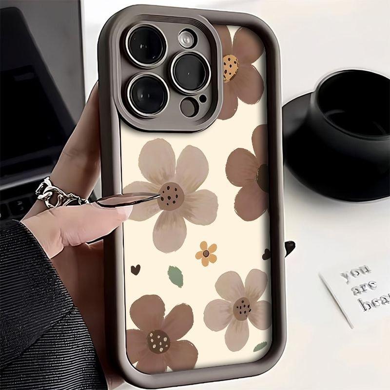 A Minimalist Oil Painting Flowers Pattern Phone Case For iPhone 17E 17 Air 16 15 14 13 12 11 Pro Max XS XR X 8 7 Plus 16E Cover