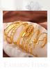 CELES Fashionable Multi Style Gold Bracelet with Woven Texture and Diamond Inlaid Opening Adjustable Bracelet