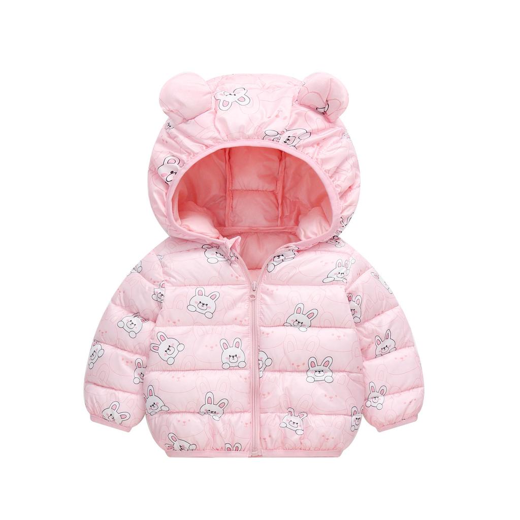 Children's Lightweight Autumn/Winter Cartoon Down Cotton Jacket for Boys and Girls - Small/Medium, Thickened Outerwear.