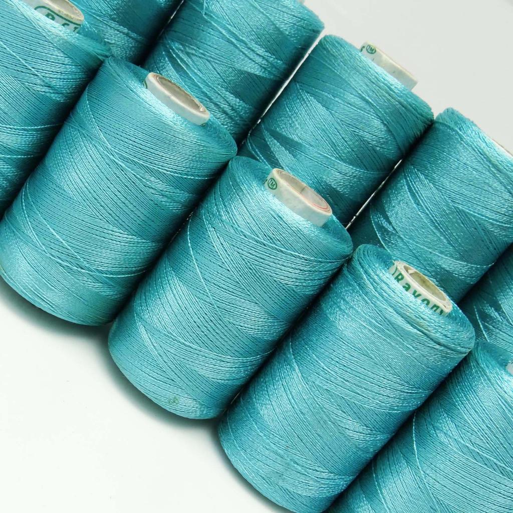Aqua Blue Spool Overlocking Hand Machine Polyester Cones Serger 400 Mtr