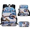 Set Zaino Scolastico per Bambini a Tema Messi con Borsa a Tracolla Astuccio per Studenti Elementari