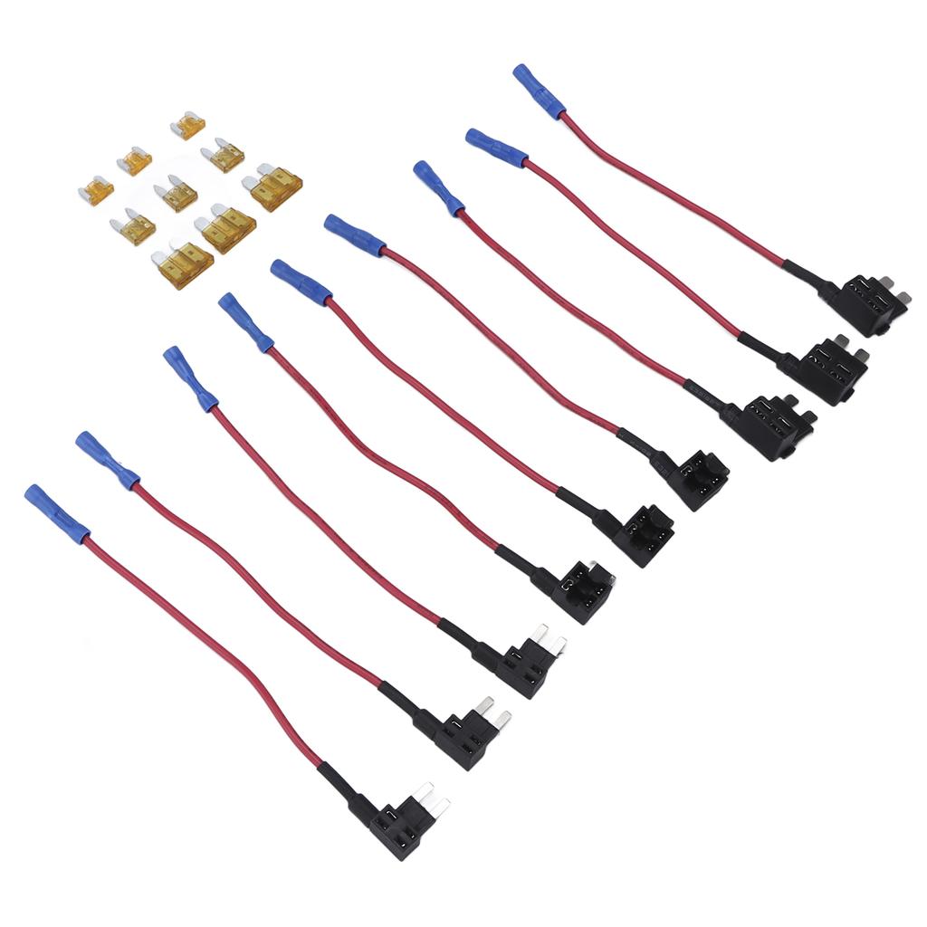 9 Pack 12V Add A Circuit Adapter 3 Types Fuse Tap Holder Standard Mini Low Profile with 5A Blade Fuse