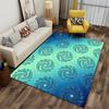 Swirling Ocean Wave Pattern Carpet in Blue and Green Gradient Style Suitable for use as an anti-slip for living room bedroom sofas