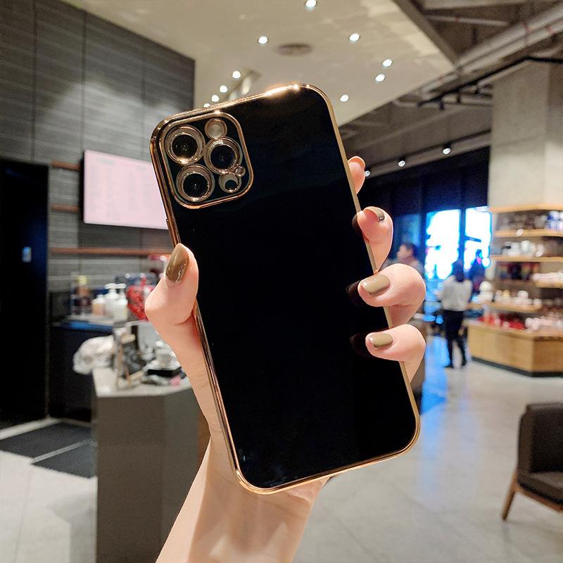 Candy Color 6D Electroplating Is Suitable for iPhone17ProMax Apple 16/15 Solid Color Fine Hole Silicone Mobile Phone Case X