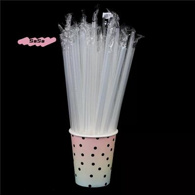 100 Stück Klare einzeln verpackte Trink-PP-Strohhalme Getränke-Strohhalme Partyzubehör Hochwertiges PP-Material 19 cm lang 6 mm breit