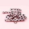 Polka Dot Pet Vest Harness Bowknot Puppy Collar Leash Cute Pet Traction Rope  Pet