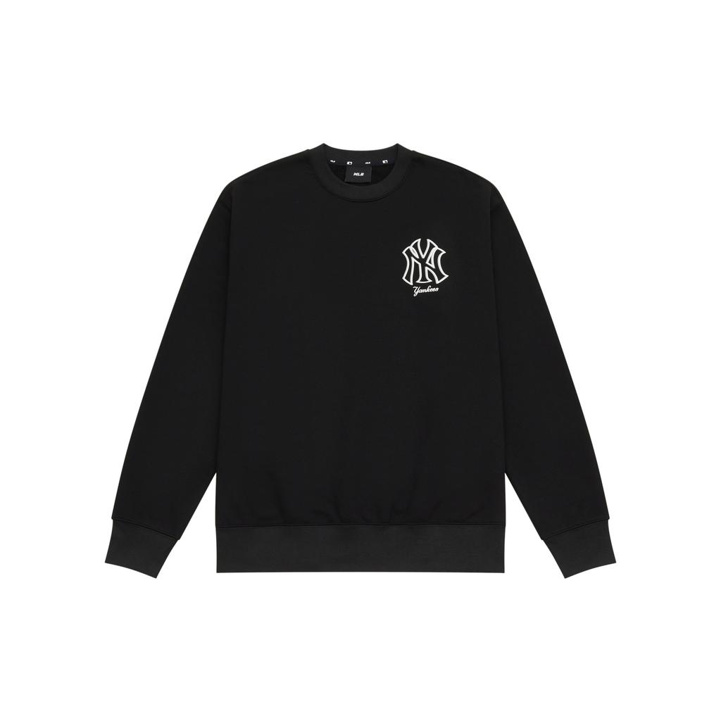 MLB New York Yankees Serie Base 24FW Manica Lunga Girocollo Casual Monocolore Logo Grande Vintage Americano Felpa Felpa Unisex 3AMTB9744-50BKS