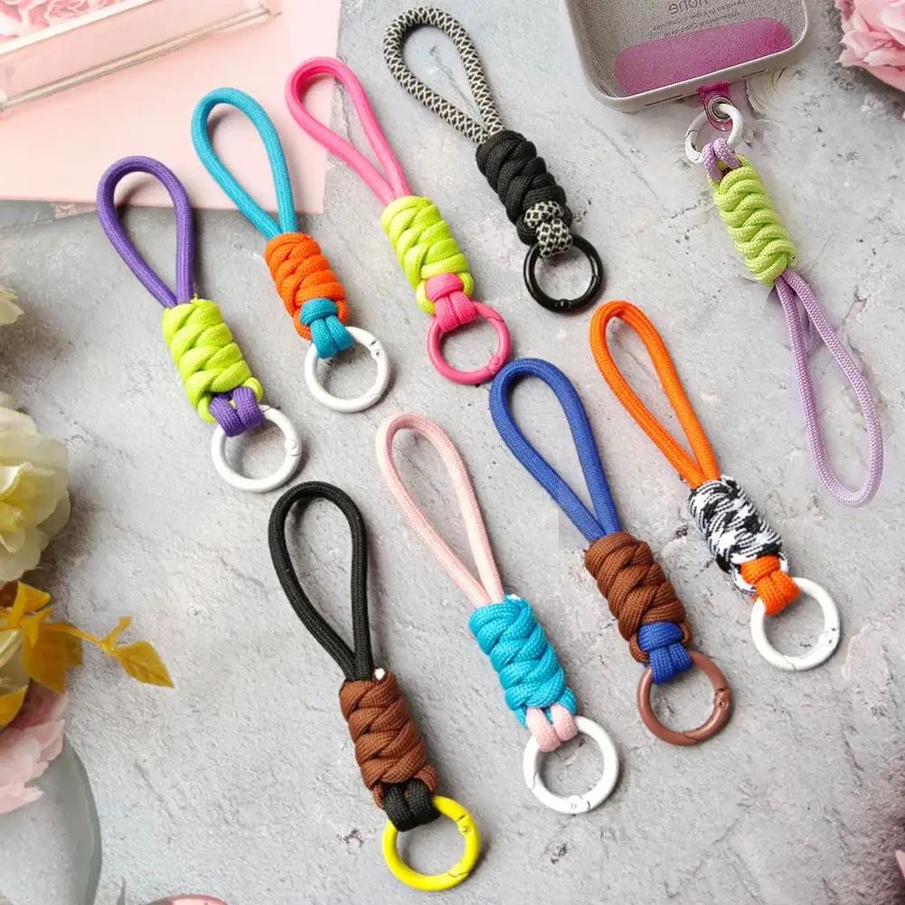 Creative Braided Lanyard Keychain For Phone Case Women Anti Lost Knot Rope Strap Car Key Chains Diy Accessories Fashion Keyring