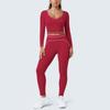 New Contrasting Color Grinding Low Neck Tight Yoga Suit High-end Sports Fitness Suit Running Exercise Suit