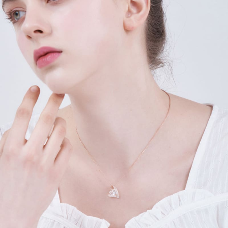 ELLE Jewelry Double Heart Cubic Necklace ELBRNN235