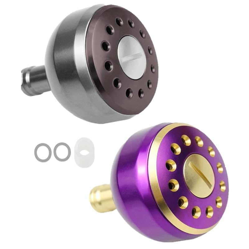 

[APAGAI] [Set of 2] Aluminum round knob Made of aluminum spinning reel fishing greens power handle knob shimano A daiwa S exchange 38mm Fashionable