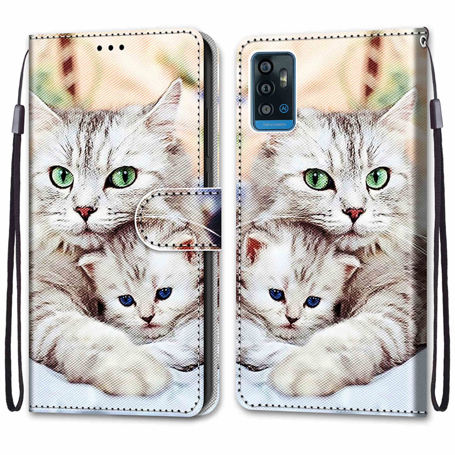 

Роскошный окрашенный кожаный чехол-кошелек в стиле книги, защитный чехол для ZTE Blade A71 A51 A31/ZTE Blade 20 Smart/ZTE Blade A5 (2020)/ZTE Blade A3 (2020) ZTE Blade A5 2020