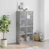 VidaXL High Buffet with Doors Concrete Grey 68x37x142 Cm Engineered Wood, Sideboard, High Storage Cabinet, 3295860