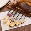 6Pcs Dinnerware Set Stainless Steel Tableware Mirror Dinner Silver Cutlery Set Knife Dessert Fork Spoon Flatware Kitchen Set