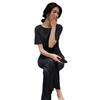New Women's Solid Color Ice Silk Loungewear Two-Piece Set - Casual Soft Style