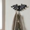 Yousheng Bat Wall Hooks, Black Cast Iron Gothic Coat Rack with 2 Prongs, Rustic Metal Hanging Organizer for Keys Hats Scarves, Industrial Home Decor