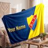 Djurgårdens IF Personalized Fleece Blanket With Football Logo, Custom Name Text Soft Warm Home Throw Blanket
