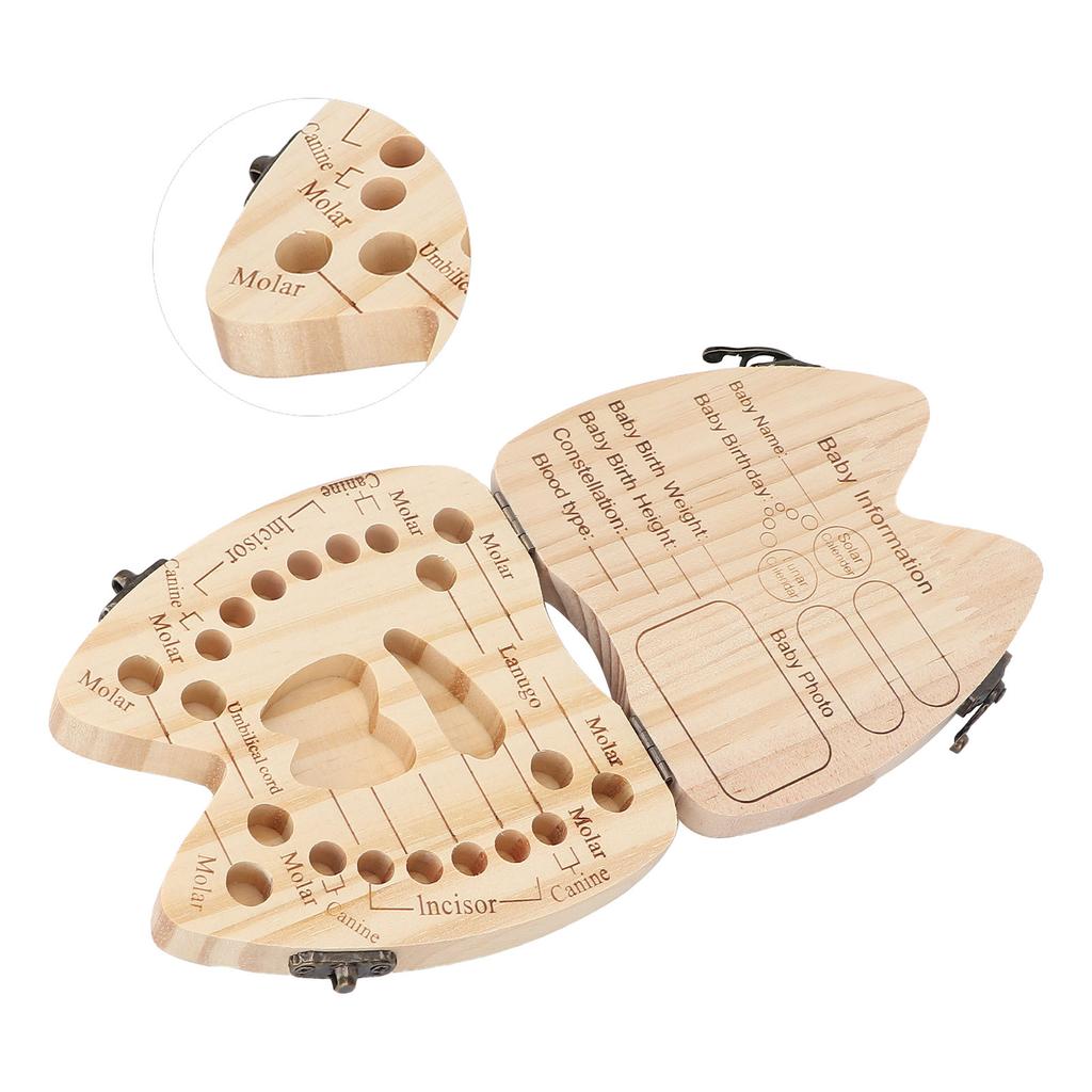 Zähne Aufbewahrung Holzkiste Babyzahn Andenken Sammelbox Säuglinge Kinder Aufbewahrungsboxen