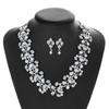 Hot Sale New European and American Wedding Rhinestone Necklace Earrings Two-piece Jewelry Set Stage Accessories