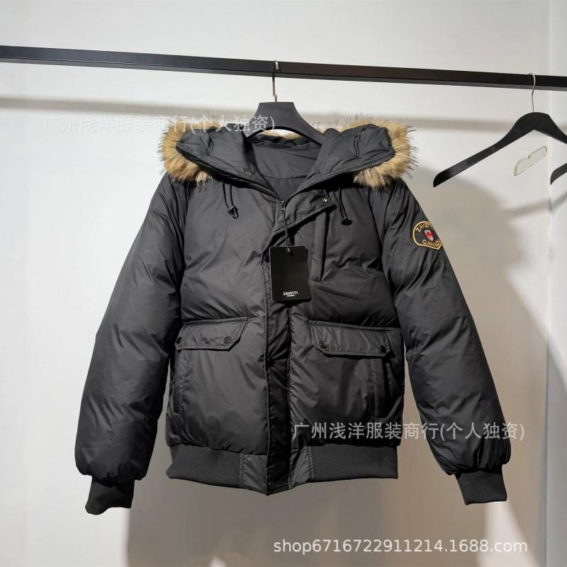 ZAVETTI CANADA Mens Thick Parka Puffer Jacket Faux Fur Hood Winter Warm Casual