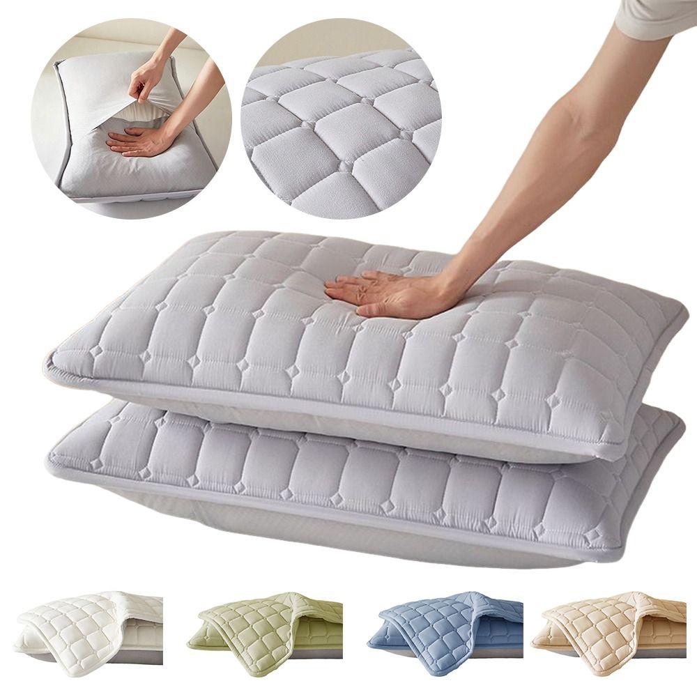 74*48cm Pillow Cover Head oil Anti Mite Pillow Case Protector Cotton Sweatproof Pillow Core Protection for Bedroom Decoration