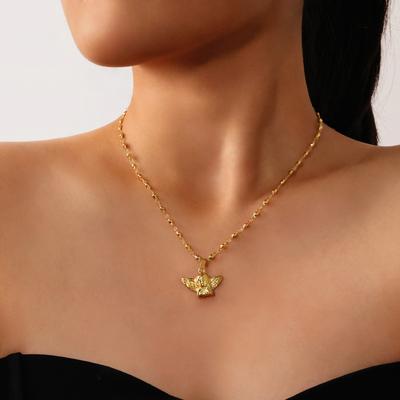 Design Sense Angel Necklace Light Luxury Personality Titanium Steel Versatile Non-Fading Clavicle Chain