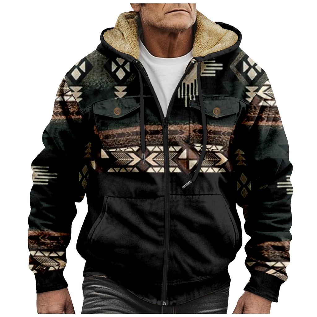 Men's Thickened Button Double Pocket Jacket With Pocket Insert Cotton Jacket