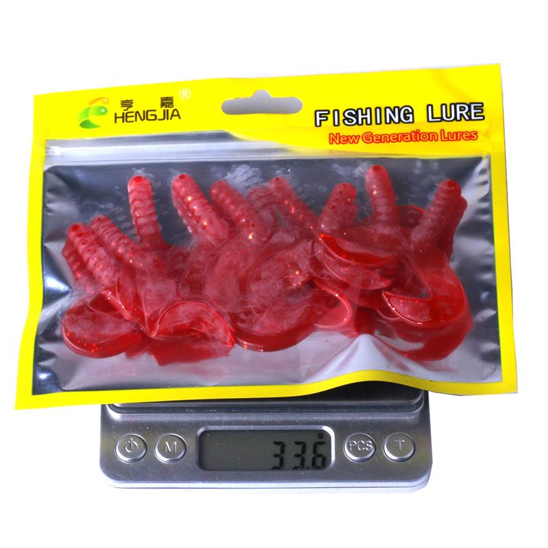 HENGJIA 10 ks Mini Ocasů Návnada Měkké Červí Nástrahy pro Štiku Pstruha Okouna Wobler Náčiní