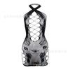 Sex Clothes Suspender Crossed Hollow Black Onesie Mesh Hip Skirt