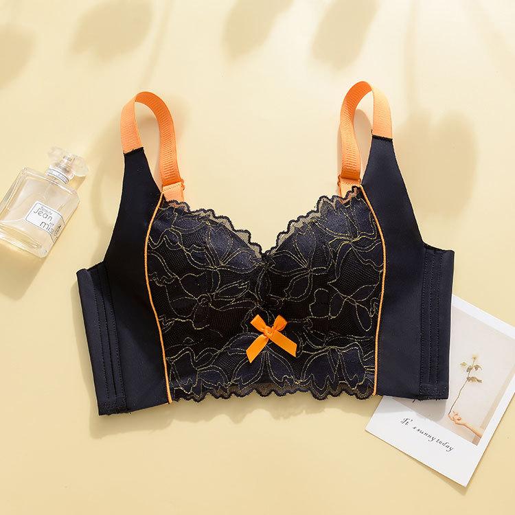 Intelligent temperature sense, no steel ring, small chest gathered, large and seamless, upper support, anti-sagging lace bra