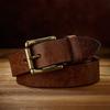 Retro Real Cowhide Belt Copper Buckle Men's Handmade First Layer Cowhide Belt Casual Jeans Belt