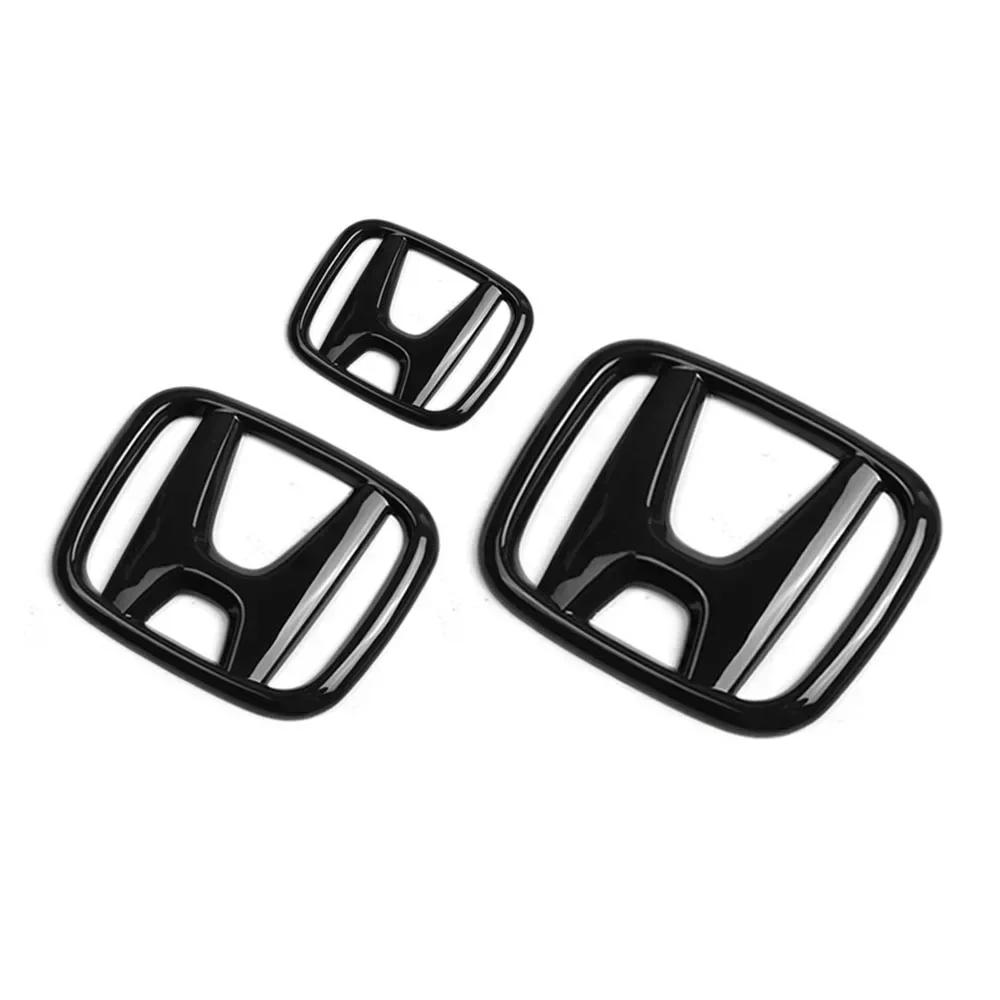 AAAME1 Car Modification Suitable for Honda 10th Accord/Civic Black Red Front Logo Covered Rear Logo Steering Wheel Modification Decor