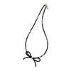 Fashionable Necklace with Lovely Bowknot Choker Fashion Beaded Clavicle Neckchain Adjustable Chain Suitable for Women