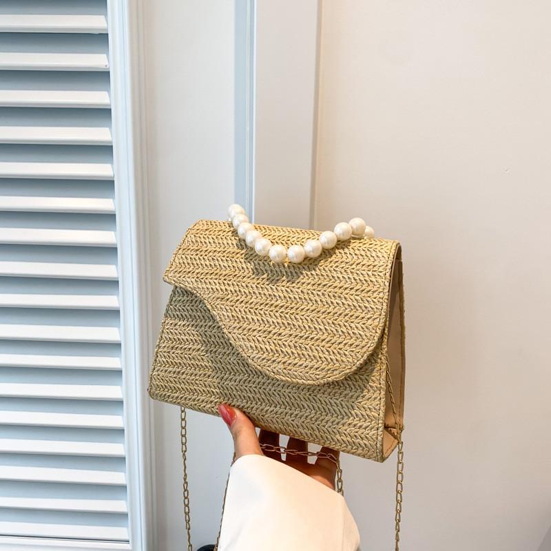 Stylish Black Beige Khaki Minimalist Pearl Bag Trendy Crossbody Handbag For Women