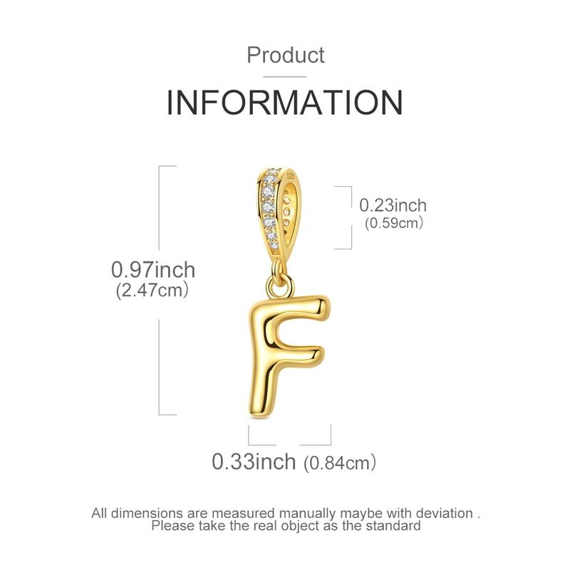 copper Alphabet Charm Bead Charms Bead Charms Golden 26 AZ letters Pendants Compatible With Women Authentic Bracelets Do It Yourself Christmas Gift